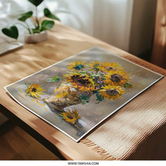 Sunflower Photographic Print, Floral Wall Decor, Still Life Art, Home Decor, Flower Painting, Botanical Print, Kitchen Art - Tawshia