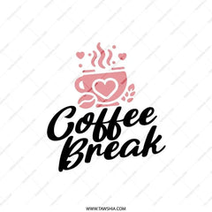 Coffee Break Pillow, Cozy Home Decor, Coffee Lover Gift, Relaxing Decor, Heart Accents, Cute Coffee Pillow - Tawshia