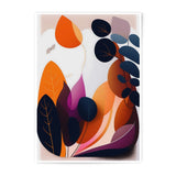 Abstract Plants Photographic Print, Modern Art Print, Botanical Wall Art, Home Decor, Orange Blue Decor, Nature Inspired Art Print - Tawshia