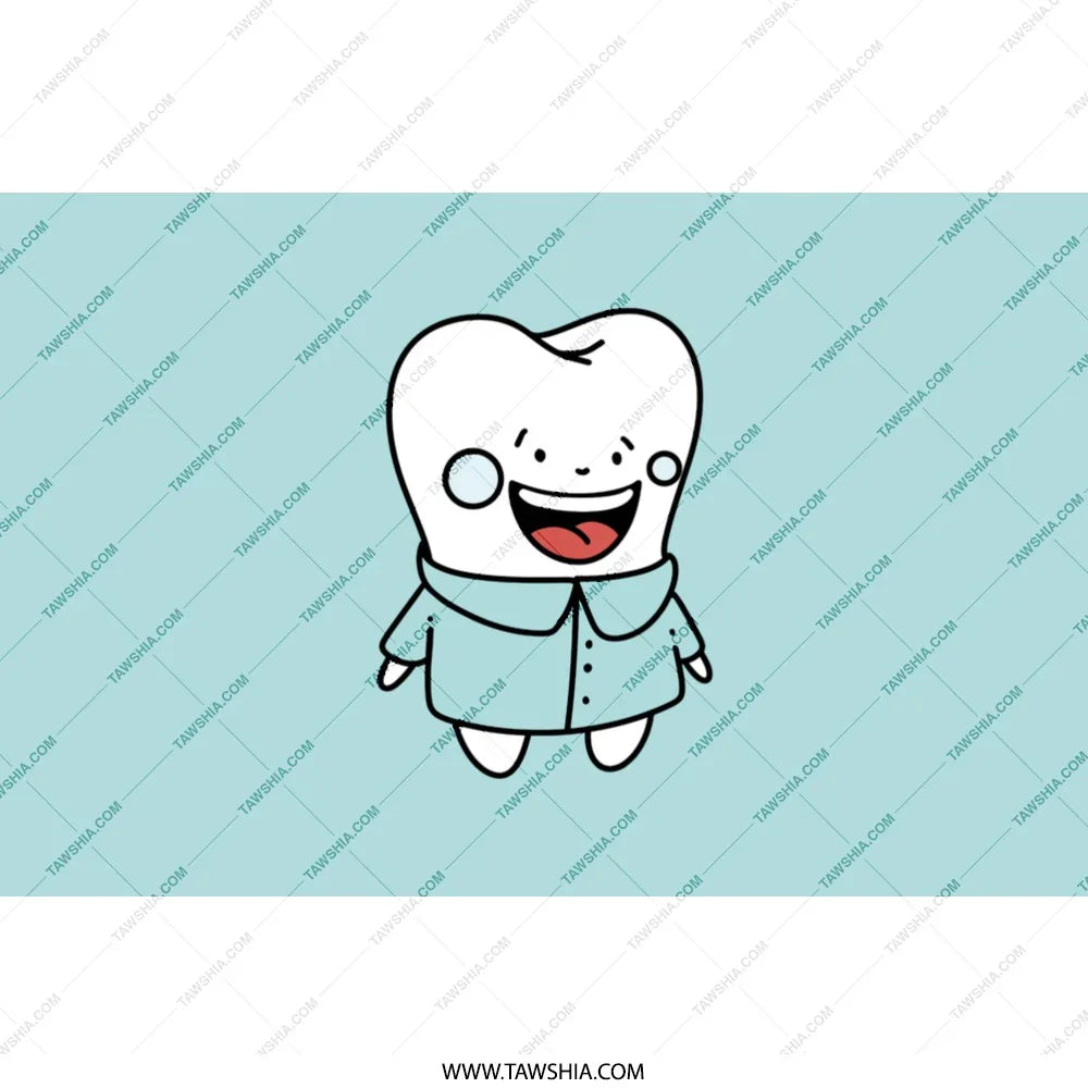 Cute Smiling Tooth Character Illustration product type