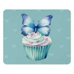 Butterfly Cupcake MousePad, Cute Desk Decor, Pastel Aesthetic, Blue Butterfly, Whimsical Mouse Pad, Kawaii Desk Accessories, Gift Idea - Tawshia