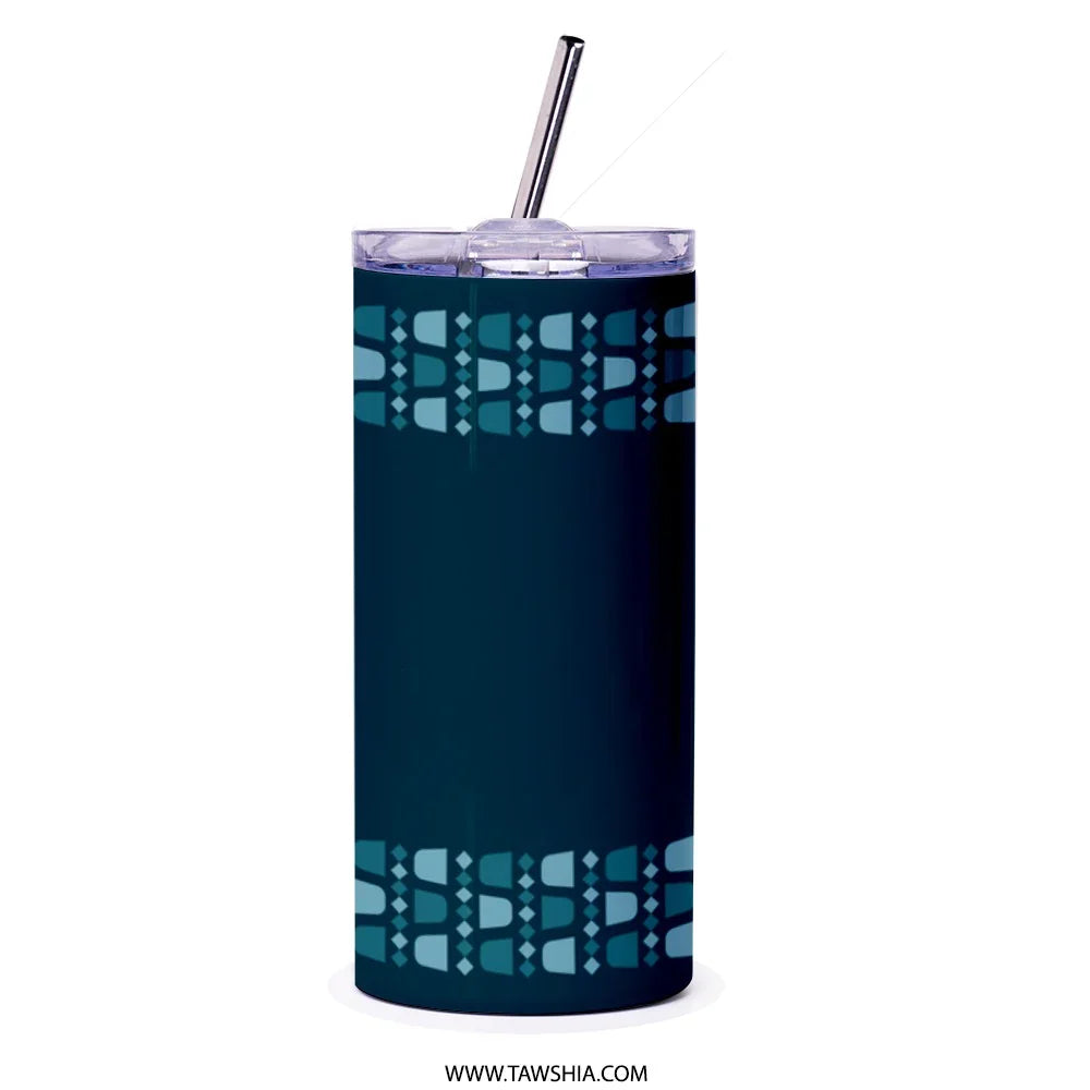 Stylish Blue Patterned 20oz Stainless Steel Tumbler product
