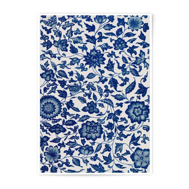 Blue Floral Photographic Print, Botanical Art Print, Elegant Wall Decor, Floral Pattern Art, Home Decor, Flower Photography - Tawshia