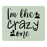 Crazy One Mouse Pad, Funny Desk Decor, Cute Work Accessory, Sarcastic Office Gift, Novelty Computer Mat, Unique Home Office - Tawshia