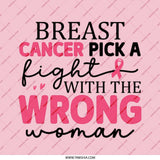 Breast Cancer Awareness Pinback, Pink Ribbon Support Pin, Survivor Gift, Pick a Fight, Inspirational Pin - Tawshia