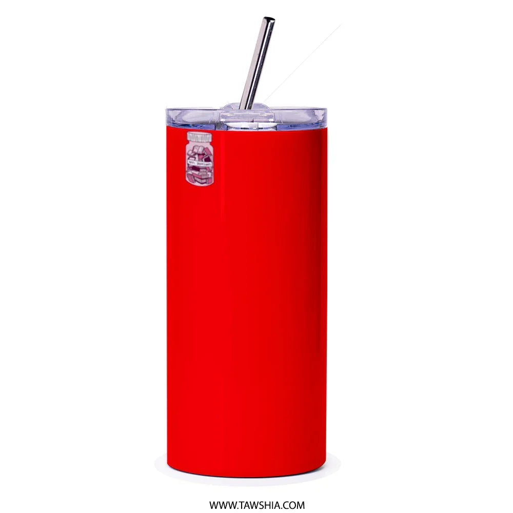 Vibrant Insulated Travel Mug with Straw Lid tumbler