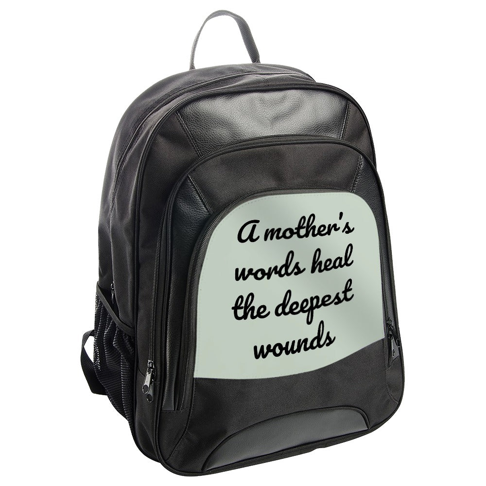 Mother's Healing Words Backpack, Inspirational Quote Backpack, Mom Gift Backpack, Comforting Message Backpack, Everyday Backpack - Tawshia