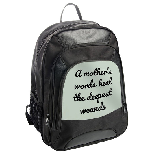 Mother's Healing Words Backpack, Inspirational Quote Backpack, Mom Gift Backpack, Comforting Message Backpack, Everyday Backpack - Tawshia