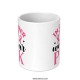 Pink October Mug, Breast Cancer Awareness Mug, Butterfly Ribbon Support, Gift for Survivor, Fighter Mug, October Pink Ribbon Mug - Tawshia