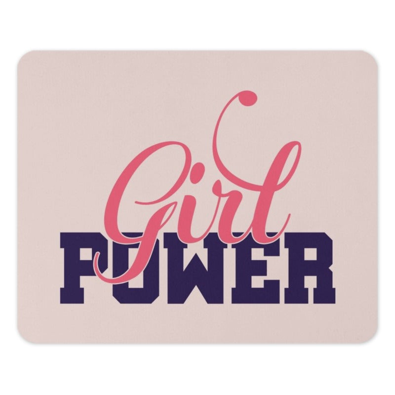 Girl Power Mouse Pad, Feminist Desk Decor, Motivational Office Gift, Women Empowerment, Computer Accessory, Pink and Navy, Chic Workspace - Tawshia