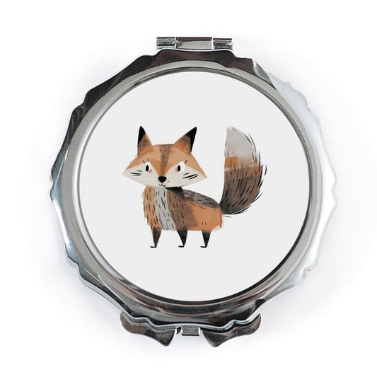 Cute Fox Pocket Mirror, Animal Lover Gift, Compact Makeup Mirror, Purse Mirror, Handbag Accessory, Gift for Her, Fox Design - Tawshia