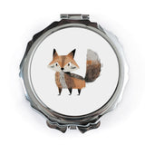 Cute Fox Pocket Mirror, Animal Lover Gift, Compact Makeup Mirror, Purse Mirror, Handbag Accessory, Gift for Her, Fox Design - Tawshia