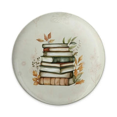 Stacked Books Pinback Button, Watercolor Book Lover Gift, Library Button Badge, Reader Accessories, Cute Button Pin, Teacher Gift Idea - Tawshia