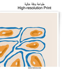 Abstract Oyster Photographic Print, Modern Wall Decor Art, Seafood Art Print, Coastal Home Decor, Kitchen Art Print, Minimalist Fine Art - Tawshia