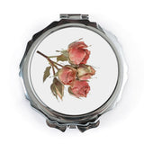 Pink Roses Pocket Mirror, Floral Mirror, Compact Mirror, Rose Design, Gift for Her, Flower Pocket Mirror, Cute Mirror - Tawshia