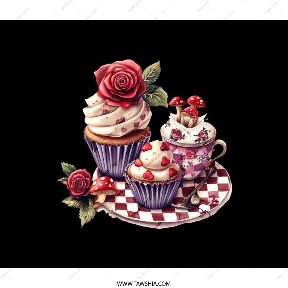 Whimsical Cupcake BackPack, Alice in Wonderland Style, Tea Party Design, Unique Backpack, Gift Idea, Everyday Backpack, Travel Backpack - Tawshia
