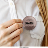 Saudi Heritage Shines Pinback Button, Kingdom of Saudi Arabia, Saudi National Day, Heritage Pride Pin, KSA Souvenir Button - Tawshia