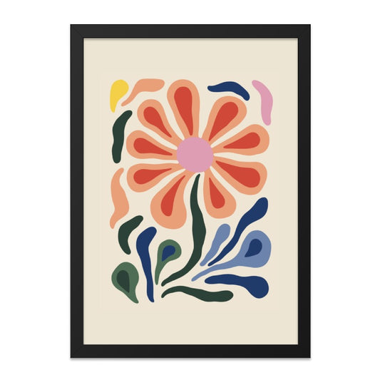 Floral Wall Art, Retro Flower Print, Abstract Flower Decor, Modern Wall Decor, Colorful Wall Art, Botanical Art Print, Flower Art Print - Tawshia