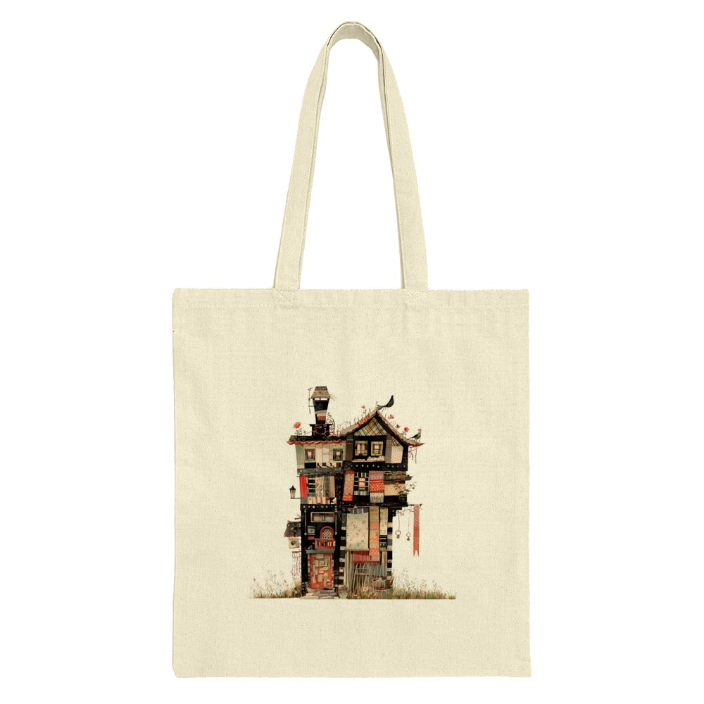Whimsical House Tote Bag, Fantasy Home Bag, Storybook House Bag, Quirky Architecture, Unique Design Tote, Everyday Bag, Book Lover Gift - Tawshia