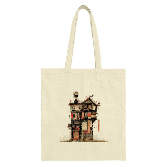 Whimsical House Tote Bag, Fantasy Home Bag, Storybook House Bag, Quirky Architecture, Unique Design Tote, Everyday Bag, Book Lover Gift - Tawshia