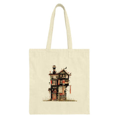 Whimsical House Tote Bag, Fantasy Home Bag, Storybook House Bag, Quirky Architecture, Unique Design Tote, Everyday Bag, Book Lover Gift - Tawshia