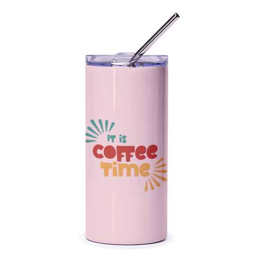 Coffee Time Tumbler, It Is Coffee Time Design, Coffee Lover Gift, Fun Tumbler, Drinkware, Office Tumbler, Gift For Her, Gift For Him - Tawshia