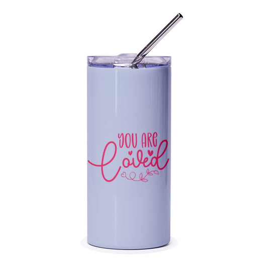 You Are Loved Tumbler, Inspirational Quote Tumbler, Gift for Her, Motivational Tumbler, Positive Affirmation Tumbler, Cute Tumbler - Tawshia