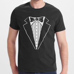 Classic Black Tuxedo Print T-Shirt Fun Novelty product