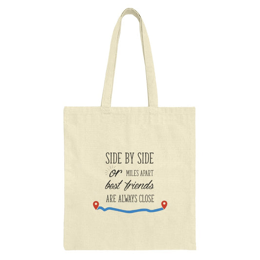 Best Friends Tote Bag, Long Distance Friendship Gift, Side By Side or Miles Apart, Friendship Bag, Gift For Bestie, Friends Forever - Tawshia