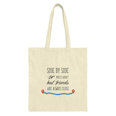 Best Friends Tote Bag, Long Distance Friendship Gift, Side By Side or Miles Apart, Friendship Bag, Gift For Bestie, Friends Forever - Tawshia