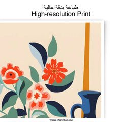 Still Life Photographic Print, Floral Arrangement, Fruit Bowl Art Print, Modern Home Decor, Vibrant Wall Art, Kitchen Decor - Tawshia