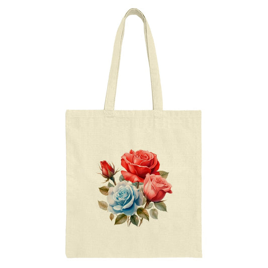 Floral Tote Bag, Rose Bouquet Design, Colorful Flower Tote, Trendy Reusable Shopping Bag, Aesthetic Floral Print, Gift for Her - Tawshia