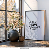 Teacher Wall Art, Teach Love Inspire Print, Teacher Appreciation Gift, Classroom Decor, Educational Wall Art, Thank You Teacher Present - Tawshia