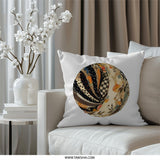 Abstract Floral Pillow, Polka Dot Stripe Cushion, Unique Pattern Throw Pillow, Modern Home Decor Pillows, Decorative Couch Pillow - Tawshia