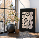 Floral Wall Art, Flower Print, Botanical Art, Modern Wall Decor, Black and Beige, Minimalist Home Decor, Neutral Wall Art, Wall Decor - Tawshia