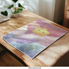 Cute Star Photographic Print, Nursery Decor, Whimsical Art, Children's Room, Starry Sky, Pastel Colors, Dreamy Illustration, Wall Art - Tawshia