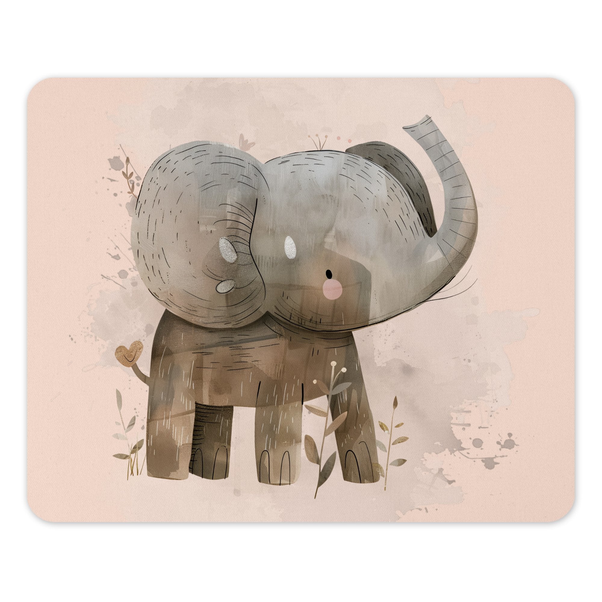 Adorable Elephant Themed Artwork Mousepad product type