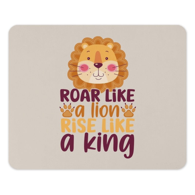 Roar Like a Lion Mouse Pad, Rise Like a King Cute Animal, Motivational Office Decor, Inspirational Quote Mousepad, Desk Accessories - Tawshia