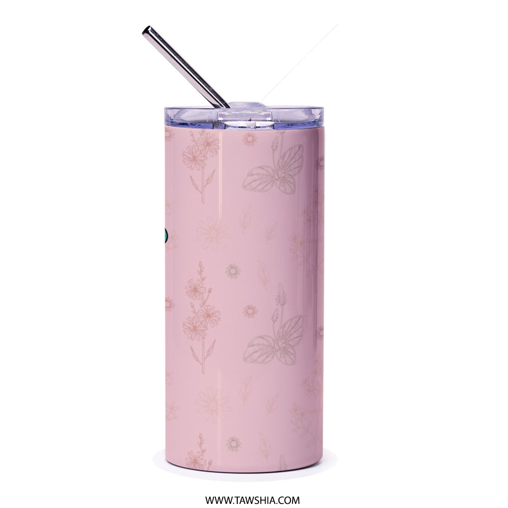 Dreamer Butterfly Tumbler, Floral Tumbler, Inspirational Tumbler, Trendy Cup, Gift for Her, Cute Tumbler, Motivational Tumbler - Tawshia