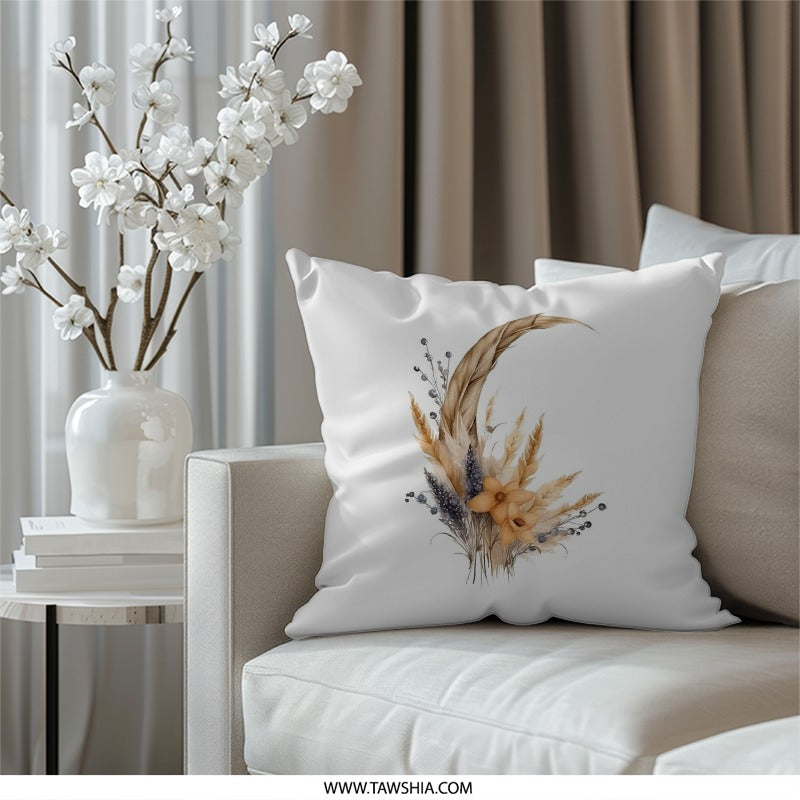 Floral Pillow, Bohemian Pillow, Farmhouse Pillow, Botanical Pillow, Neutral Decor Pillow, Flower Pillow, Beige Pillow, Boho Pillow, Accent - Tawshia