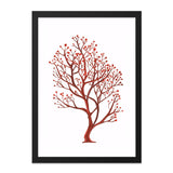 Red Berries Tree Wall Art, Botanical Print, Nature Inspired Decor, Autumnal Artwork, Minimalist Design, Home Decor, Unique Gift Idea - Tawshia