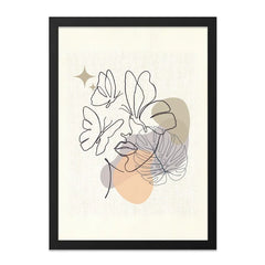 Butterfly Woman Wall Art, Minimalist Art Print, Abstract Line Art, Female Face Wall Decor, Nature Inspired Artwork, Unique Home Decor - Tawshia