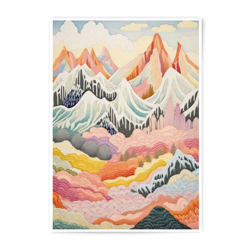 Colorful Mountain Photographic Prints, Abstract Landscape Art, Vivid Mountain Range Photography, Nature Wall Decor, Unique Home Gifts - Tawshia