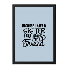 Sister Friend Wall Art, Sister Quote Print, Gift For Sister, Sister Wall Decor, Best Sister Ever, Sister Birthday Gift, Sister Love Art - Tawshia