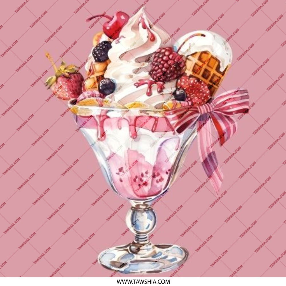 Ice Cream Sundae Pinback Button, Dessert Badge, Pink Aesthetic Accessory, Sweet Treat Pin, Berry Topping Button, Food Lover Gift, Cute Pin - Tawshia