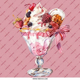 Ice Cream Sundae Pinback Button, Dessert Badge, Pink Aesthetic Accessory, Sweet Treat Pin, Berry Topping Button, Food Lover Gift, Cute Pin - Tawshia