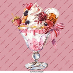 Ice Cream Sundae Pinback Button, Dessert Badge, Pink Aesthetic Accessory, Sweet Treat Pin, Berry Topping Button, Food Lover Gift, Cute Pin - Tawshia
