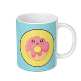 Cute Donut Mug, Kawaii Food Mug, Funny Coffee Cup, Sweet Treat Lover Gift, Unique Donut Design Mug - Tawshia