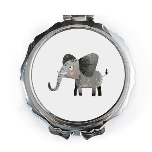 Elephant Pocket Mirror, Cute Animal Mirror, Cartoon Style Mirror, Travel Mirror, Gift For Her, Makeup Mirror, Purse Mirror - Tawshia
