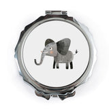 Elephant Pocket Mirror, Cute Animal Mirror, Cartoon Style Mirror, Travel Mirror, Gift For Her, Makeup Mirror, Purse Mirror - Tawshia